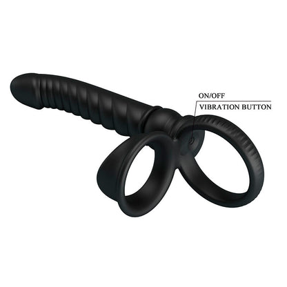 Vibratore anale Merritt con anello e vibrazione nero di Pretty Love, immagine 6