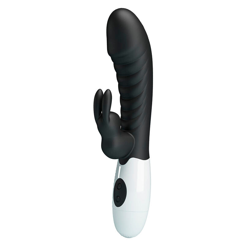 Vibratore a coniglio naughty bunny con 30 funzioni nero di Pretty Love