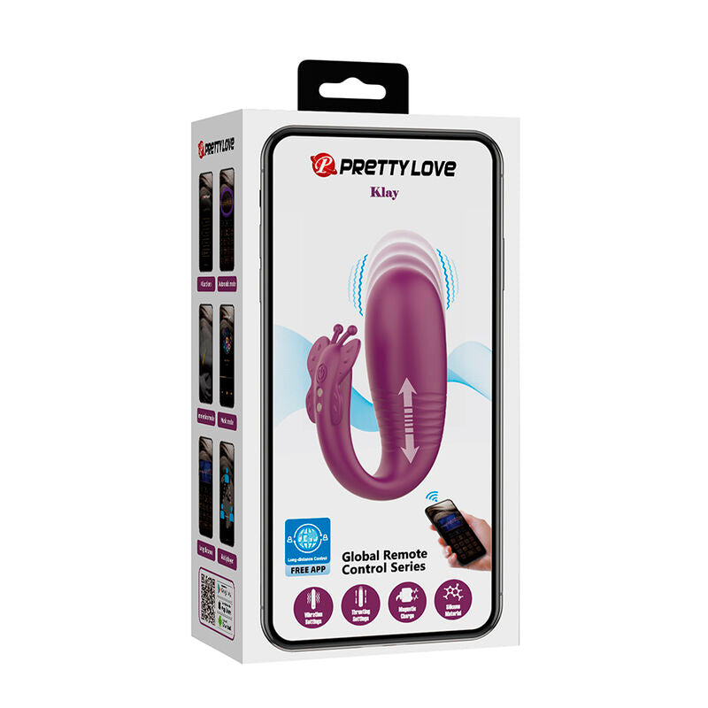 Vibratore a uovo Klay con spinta, controllo tramite APP, viola di Pretty Love, immagine 17