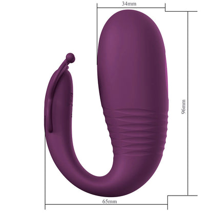 Vibratore a uovo Klay con spinta, controllo tramite APP, viola di Pretty Love, immagine 5