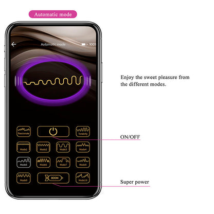 Vibratore a uovo Klay con spinta, controllo tramite APP, viola di Pretty Love, immagine 16
