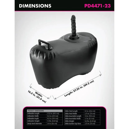 Body dock Seggiolino gonfiabile con dildo 69,2 cm nero di Fetish Fantasy Series, immagine 6