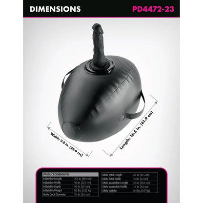 Body dock sfera Dell'amore gonfiabile con dildo nero 41,9 cm di Fetish Fantasy Series, immagine 6
