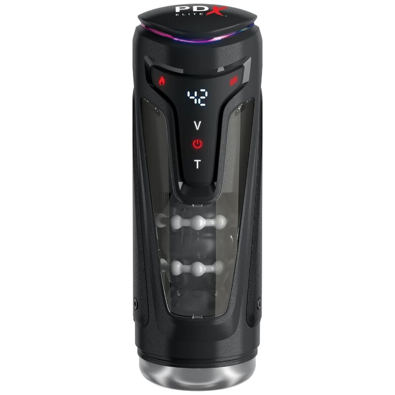Masturbatore Moto-bator pro automatico vibrante e riscaldante con protezione, 26,5 cm di PDX Elite, immagine 4