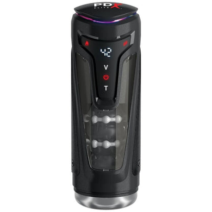 Masturbatore Moto-bator pro automatico vibrante e riscaldante con protezione, 26,5 cm di PDX Elite, immagine 4