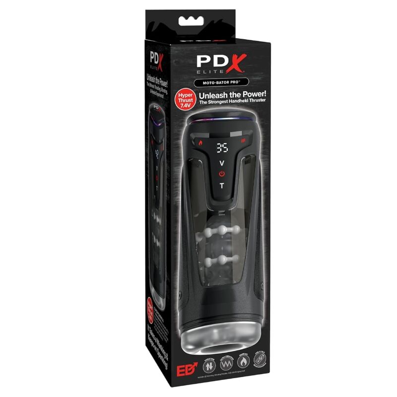 Masturbatore Moto-bator pro automatico vibrante e riscaldante con protezione, 26,5 cm di PDX Elite