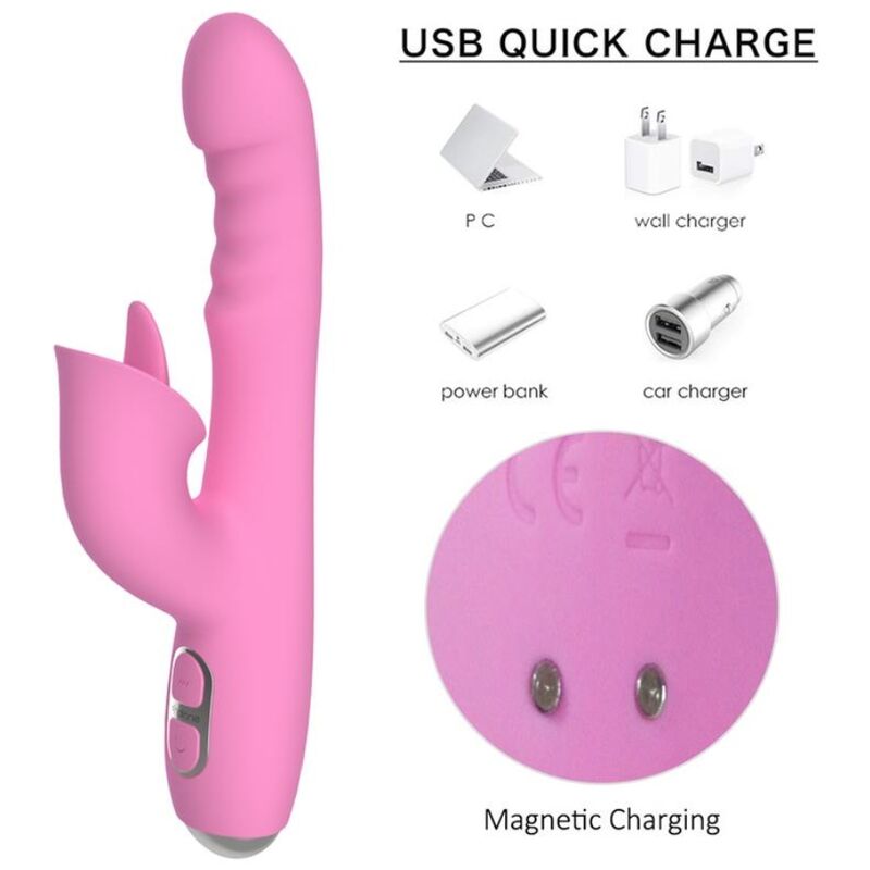 Vibratore T-may magic stick rabbit - rosa di Nalone, immagine 8