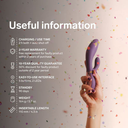 Vibratore a spinta Ina rabbit viola di Lelo, immagine 9