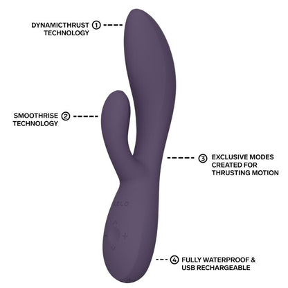 Vibratore a spinta Ina rabbit viola di Lelo, immagine 6