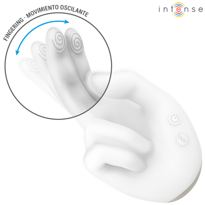 Stimolatore Jimmy multifunzione a forma di mano con vibrazione e calore di Intense, immagine 4