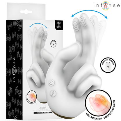 Stimolatore Jimmy multifunzione a forma di mano con vibrazione e calore di Intense
