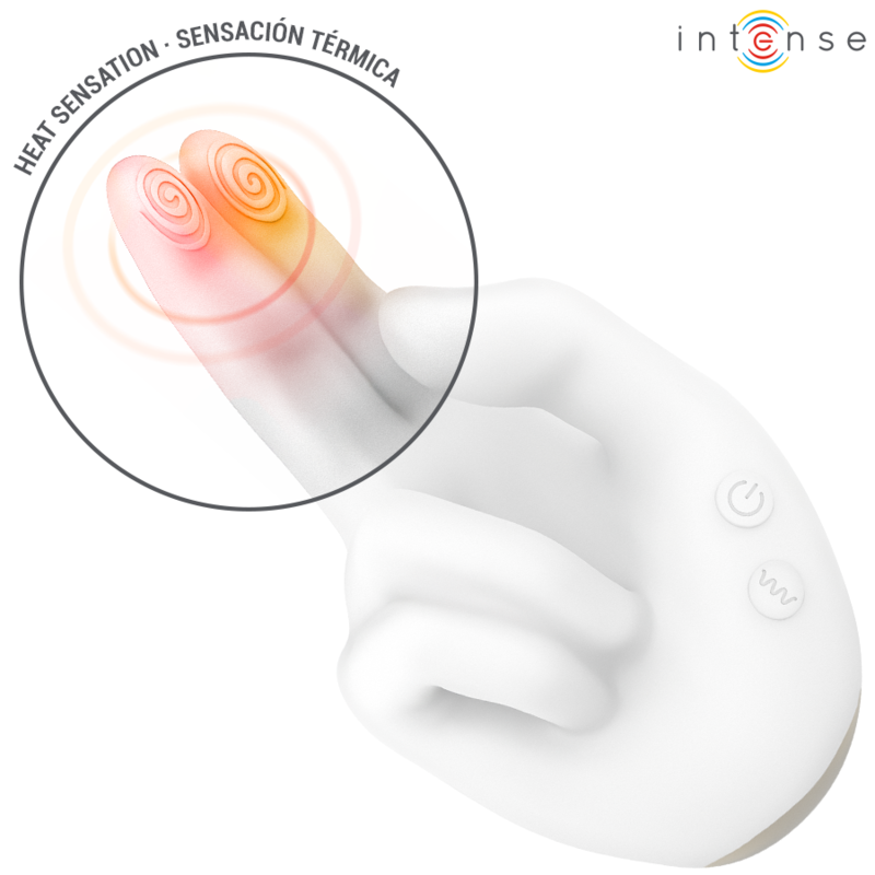 Stimolatore Jimmy multifunzione a forma di mano con vibrazione e calore di Intense, immagine 6