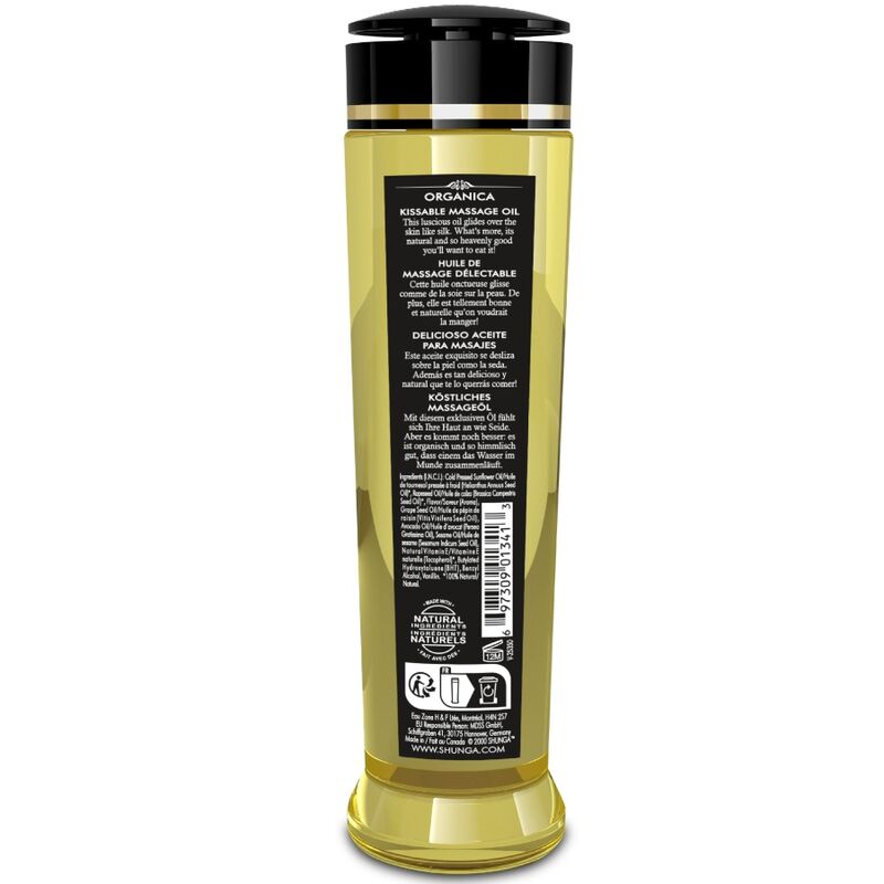 Olio da massaggio biologico al lampone 240 ml di Shunga, immagine 3