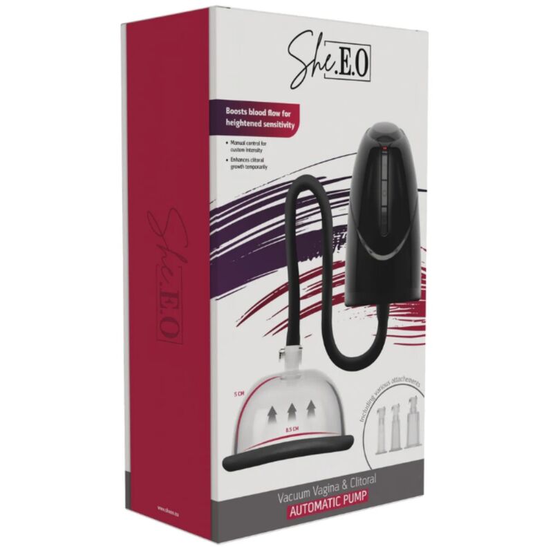 Pompa a vuoto automatica per vagina e clitoride nera di She.e.o, immagine 4