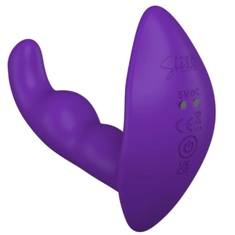 Stimolatore anale vibrante rotante con telecomando viola di She.e.o, immagine 5