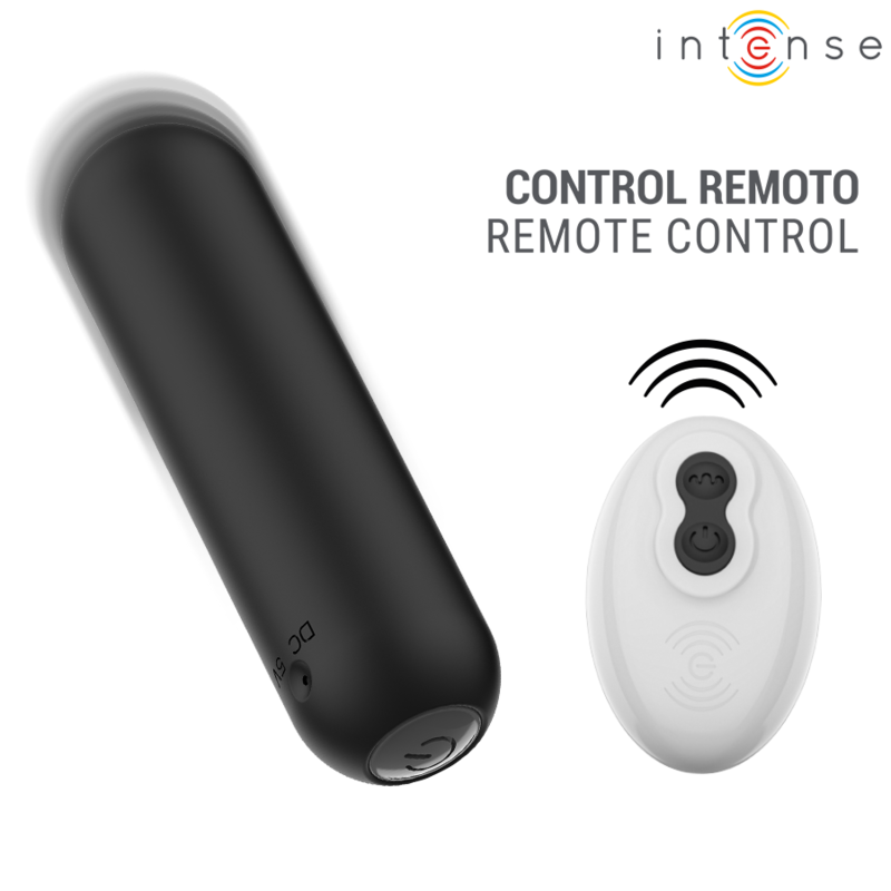 Vibratore a proiettile Judy ricaricabile con telecomando nero di Intense, immagine 3