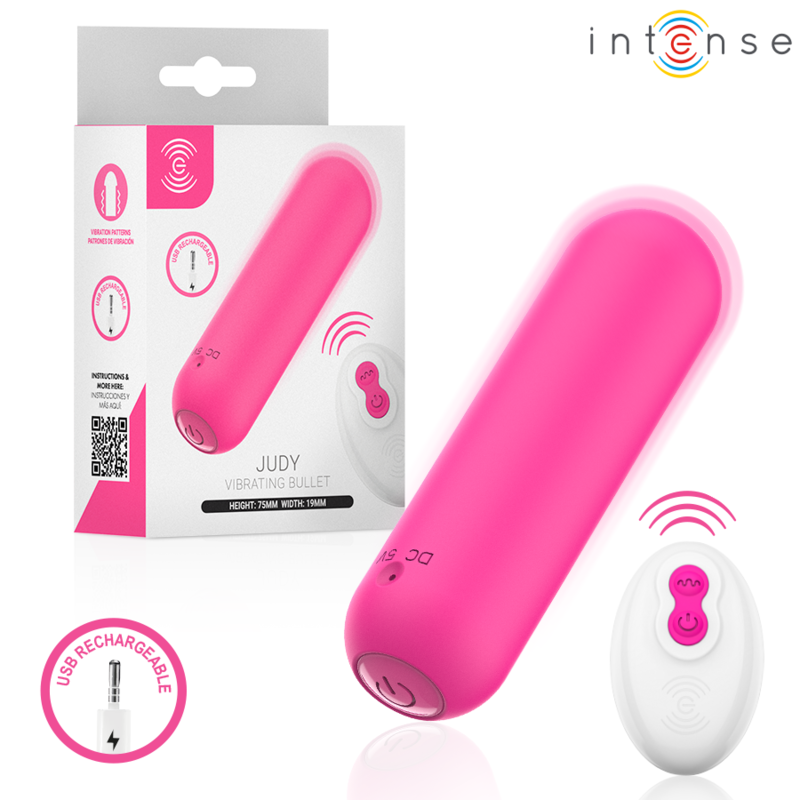 Vibratore ricaricabile a forma di bulbo con telecomando Judy rosa di Intense