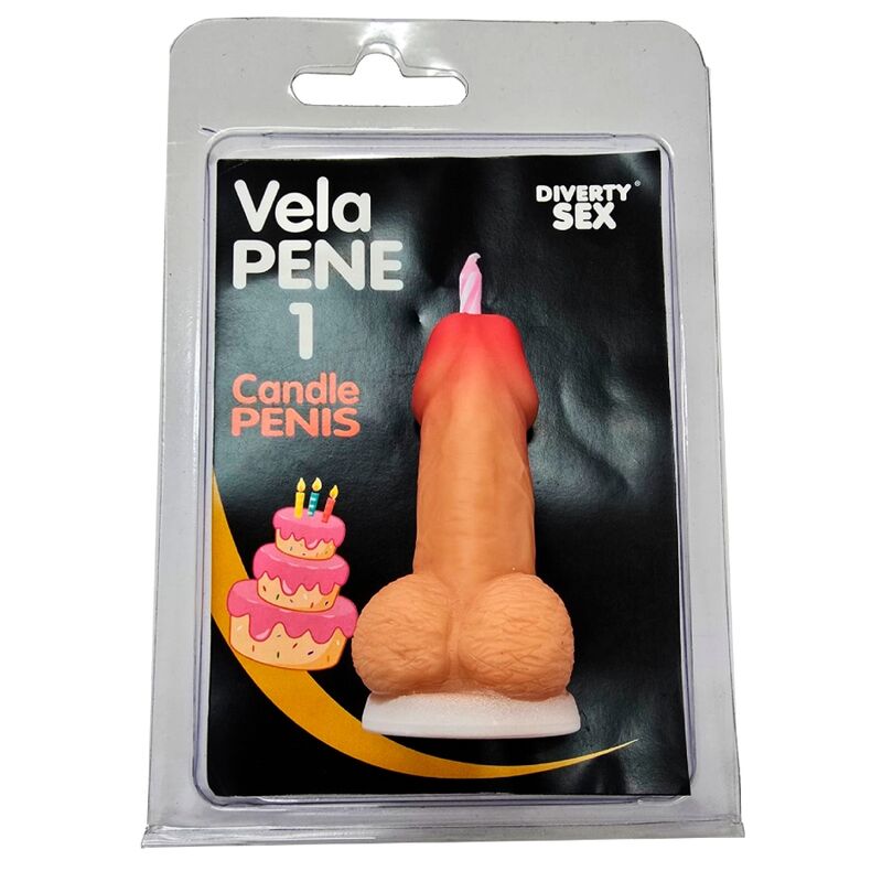 Candela a forma di pene colore carne numero 1 di Diablo Picante