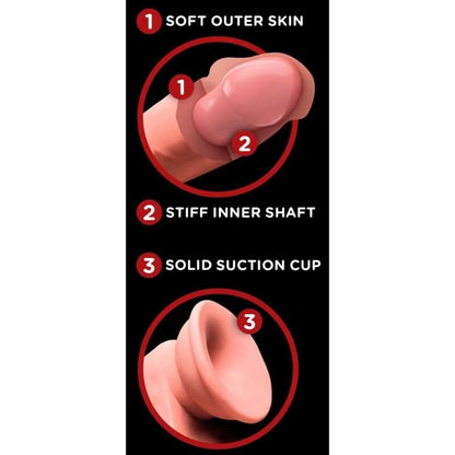 Dildo realistico a tripla densità con testicoli oscillanti 23 cm carne, immagine 5