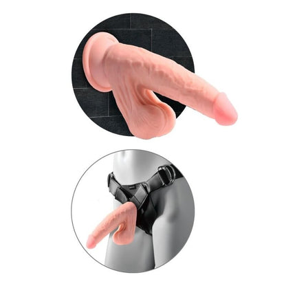 Dildo realistico a tripla densità con testicoli oscillanti 23 cm carne, immagine 4