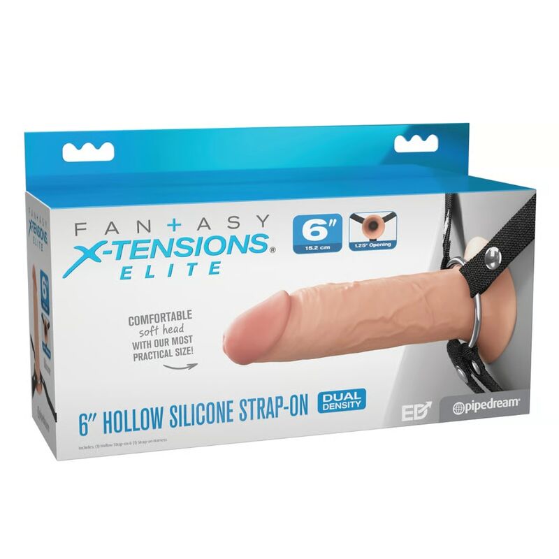 Strap-on in silicone cavo da 15,2 cm di Fantasy X-Tensions Elite