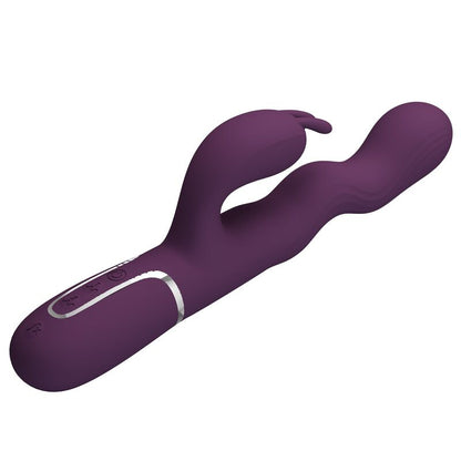 Vibratore a forma di coniglio Loursen con movimento di spinta e 7 vibrazioni, ricaricabile tramite USB, viola, immagine 6