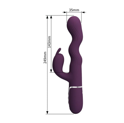 Vibratore a forma di coniglio Loursen con movimento di spinta e 7 vibrazioni, ricaricabile tramite USB, viola, immagine 11