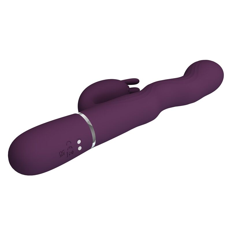 Vibratore a forma di coniglio Loursen con movimento di spinta e 7 vibrazioni, ricaricabile tramite USB, viola, immagine 7