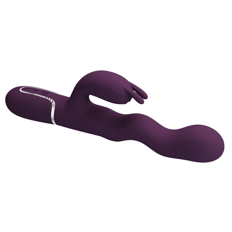Vibratore a forma di coniglio Loursen con movimento di spinta e 7 vibrazioni, ricaricabile tramite USB, viola, immagine 8