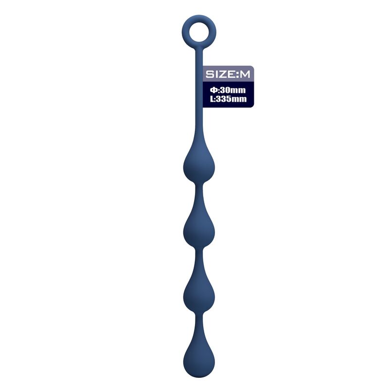Sex toy anale perle in silicone blu taglia M 33 cm di Mr Play, immagine 2