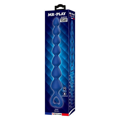 Perle Analali in silicone blu e plug anal 26,7 cm di Mr Play, immagine 3