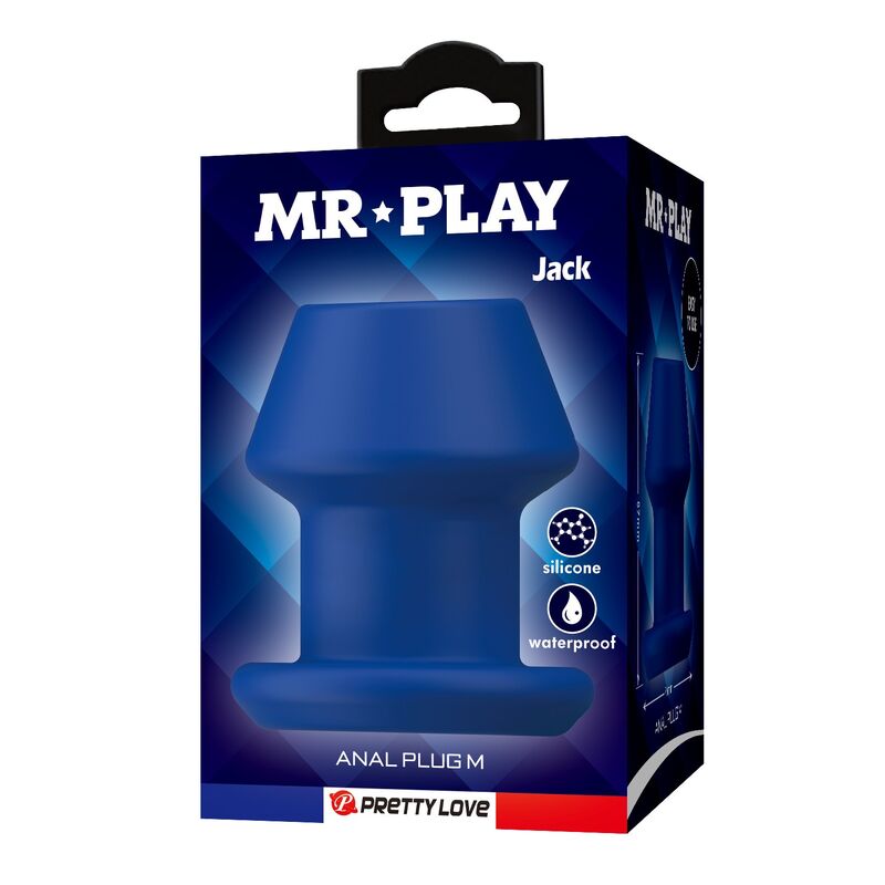 Plug anale Jack blue cavo in silicone taglia M di Mr Play, immagine 3