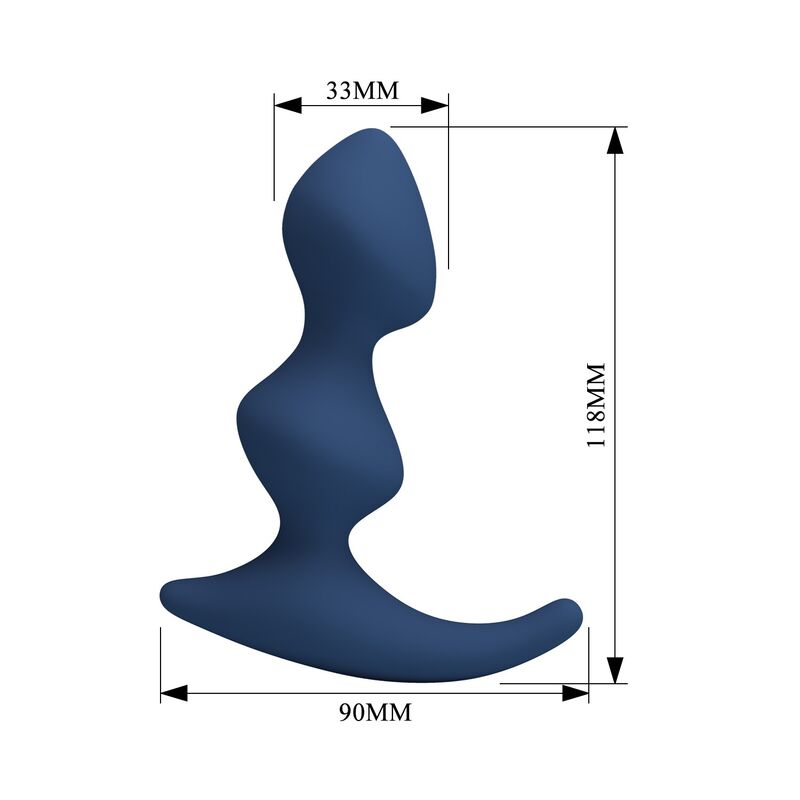 Plug anale ergonomico blu di Mr Play, immagine 5