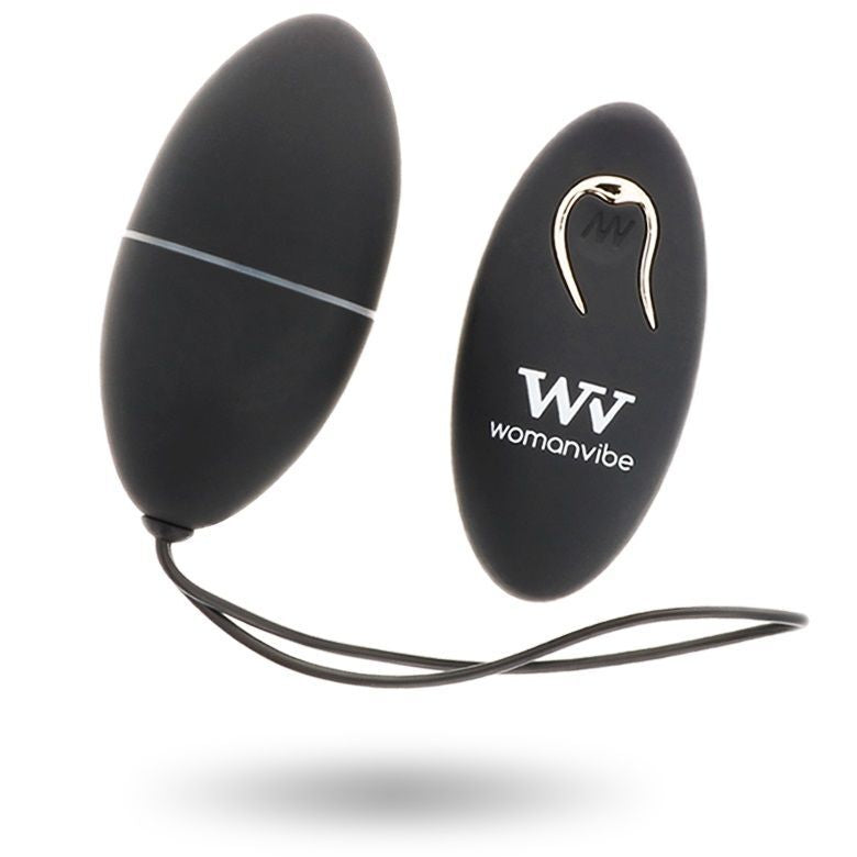 Egg Alsan telecomando nero silicone nero di Womanvibe