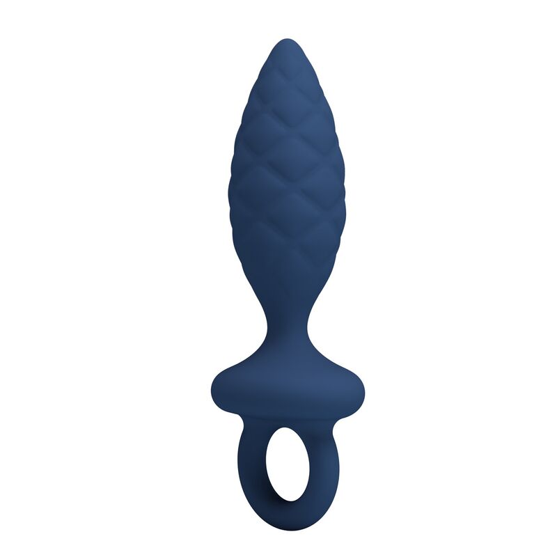 Plug anale testurizzato con anello blu L di Mr Play, immagine 4