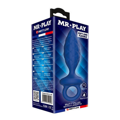 Plug anale testurizzato con anello blu M di Mr Play, immagine 8