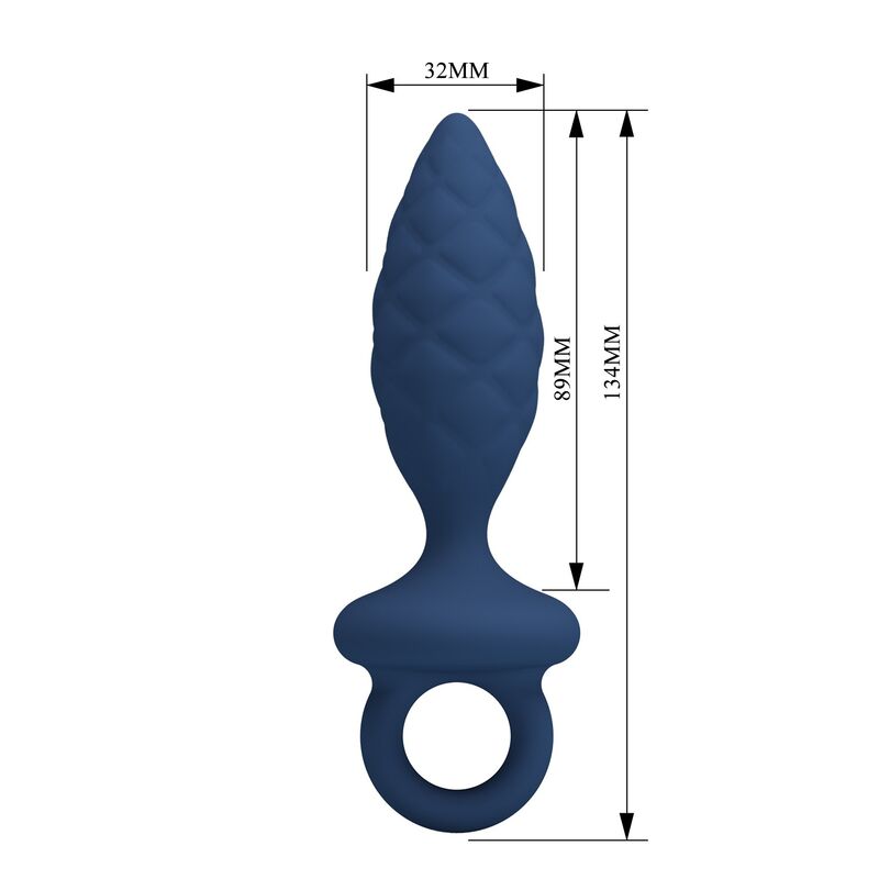 Plug anale testurizzato con anello blu M di Mr Play, immagine 7