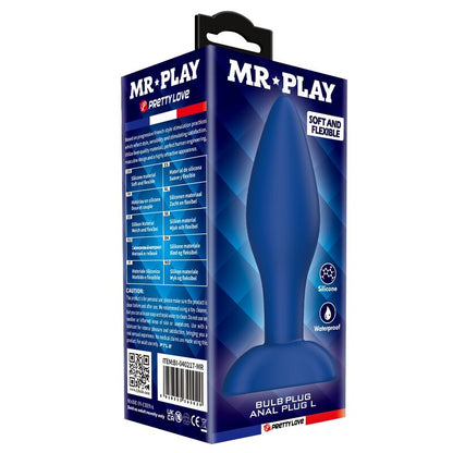 Plug anale conico in silicone blu L di Mr Play, immagine 3