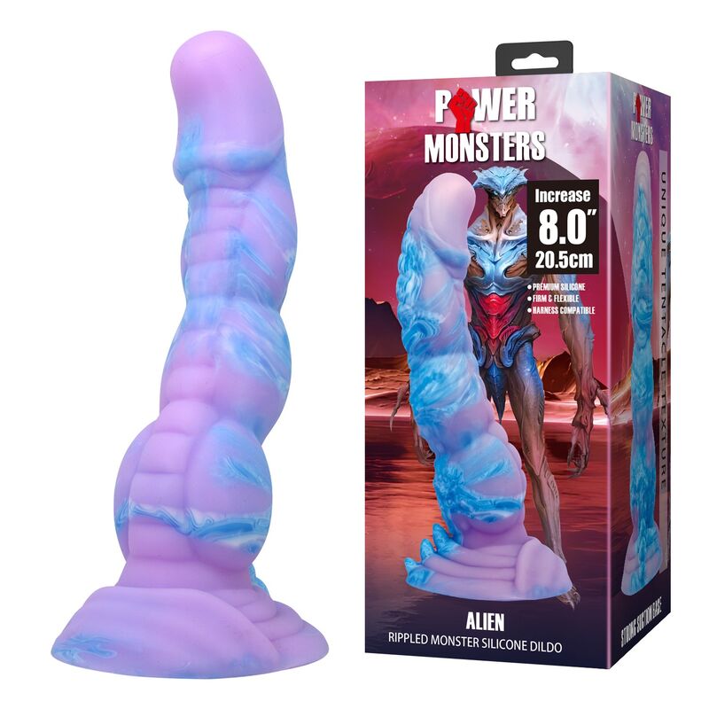 Dildo in silicone Alien fantasy 20,5 cm Ø 4,8 cm di Power Monsters, immagine 9