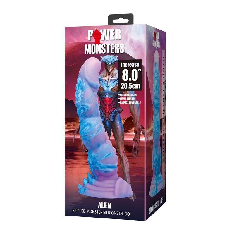 Dildo in silicone Alien fantasy 20,5 cm Ø 4,8 cm di Power Monsters, immagine 3
