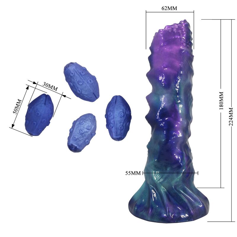 Dildo Duskwalker Sentinel Tricolor gonfiabile in silicone fantasy 23 cm Ø 5 cm di Power Monsters, immagine 7