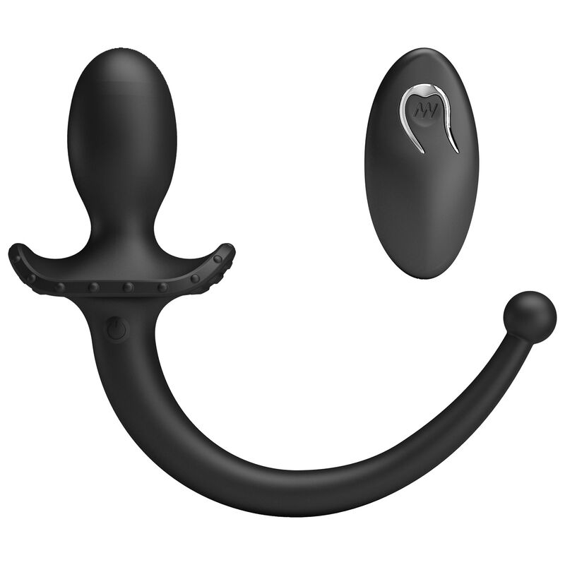 Vibratore anale e perineo con telecomando wireless, nero di Mr Play
