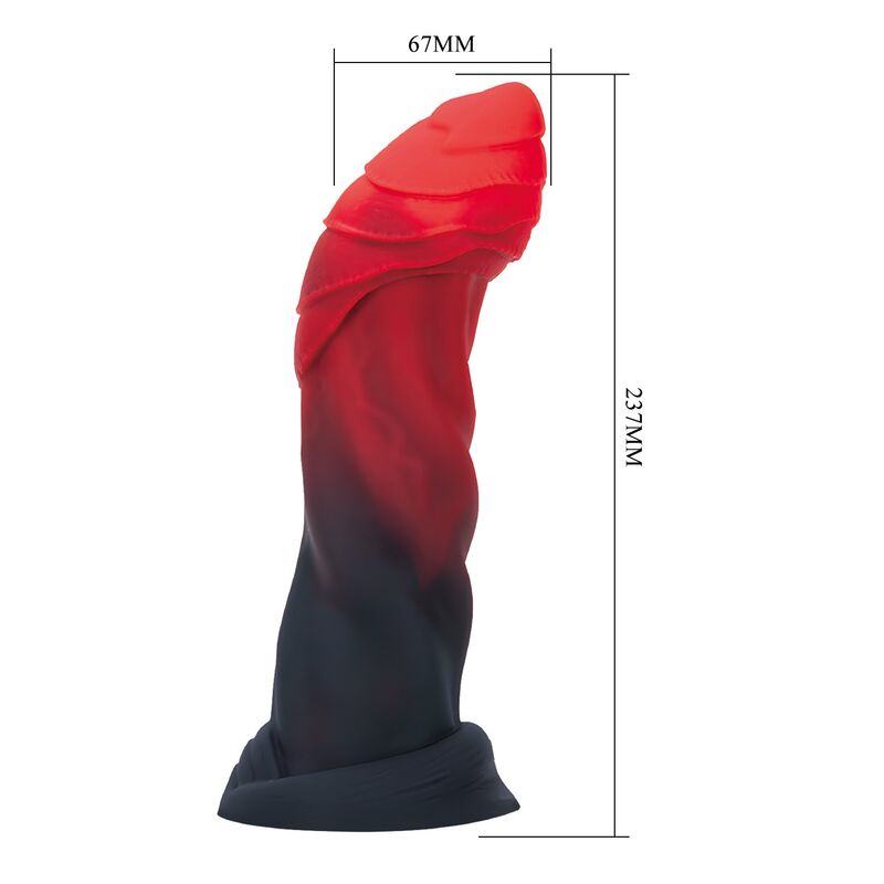 Dildo in silicone Bigoliath bicolore fantasy 25 cm Ø 6 cm di Power Monsters, immagine 5