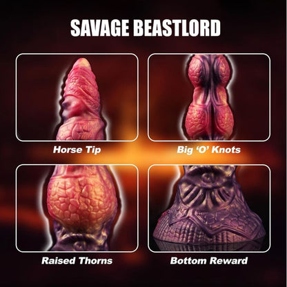 Savage Beastlord Tricolor fantasy dildo in silicone 24 cm Ø 5 cm di Power Monsters, immagine 8