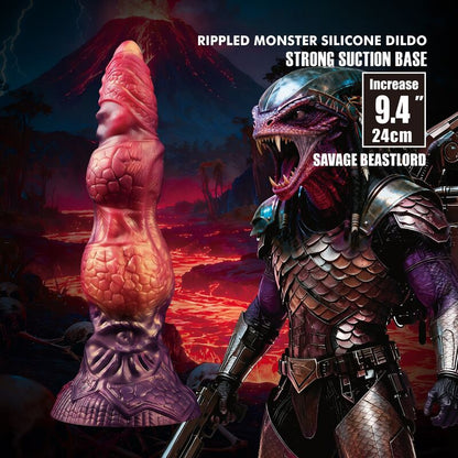 Savage Beastlord Tricolor fantasy dildo in silicone 24 cm Ø 5 cm di Power Monsters, immagine 7