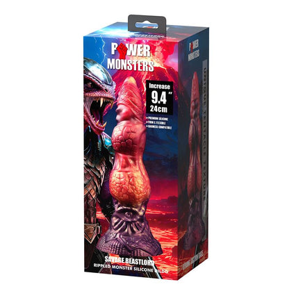 Savage Beastlord Tricolor fantasy dildo in silicone 24 cm Ø 5 cm di Power Monsters, immagine 2