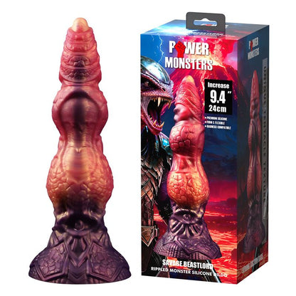 Savage Beastlord Tricolor fantasy dildo in silicone 24 cm Ø 5 cm di Power Monsters, immagine 6