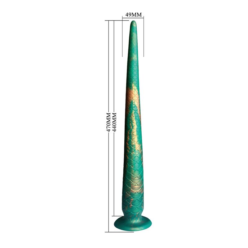 Wildwyrm Tail bicolore fantasy dildo in silicone 47 cm Ø 4 cm di Power Monsters, immagine 6