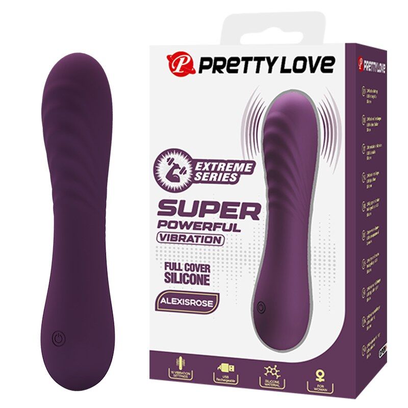 Vibratore ricaricabile Alexisrose 10 funzioni viola di Pretty Love