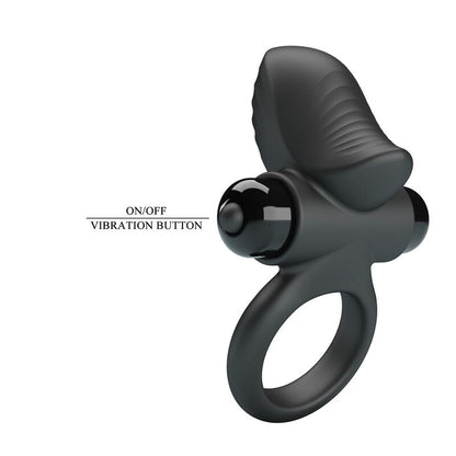 Anello vibrante per pene Adrien 10 funzioni nero di Pretty Love, immagine 2